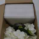 Hollyone Hydrangea Artificial Flowers with Vase White Silk Fake Flowers Arrangements in Glass Vase with Faux Water for Home Bathroom Office Table Centerpiece Shelf Decorations