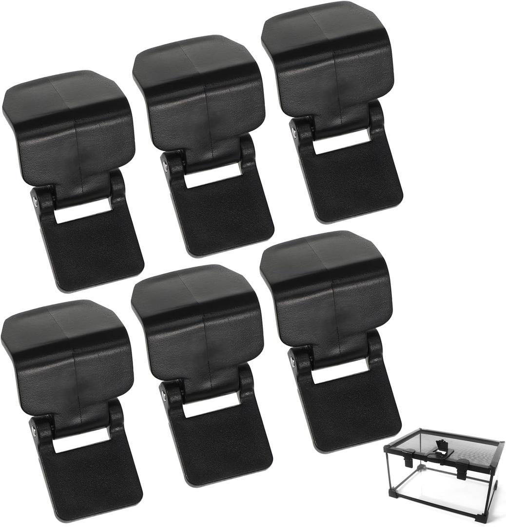 VILLCASE Reptile Feeding Tank Buckles 6 Pack Anti-Escape Lock Clips for Turtle and Amphibian Terrarium Lids Compatible with Nomo Yl-07 Tanks 1.85X1.14X0.98 Inch Durable Plastic Locks