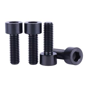 4PCS Titanium Bolt Ti Screw M6x10 16 18 20 25 30 35mm Column Allen Hex Bolt (Black, M6x18mm)