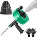 Drain Clog Remover,50 FT Drain Snake with Drill Attachment,Heavy-Duty Steel Drain Auger,Plumbing Snake Clog Removal Tool,Sewer Snake for Sink,Kitchen,Shower,Toilet