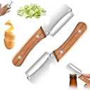 2-in-1 Stainless Steel Vegetable Peeler with Wooden Handle & Bottle Opener, Multifunctional Peeler for Potato, Pumpkin, Papaya, Zucchini, Carrot, Kitchen Tool for Fruit and Vegetables (2PCS)