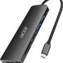 Acer USB C Hub, 7 in 1 USB C to HDMI Dock, 2 USB 3.1 GEN1 and 5Gbps Type-C Data Port, 4K HDMI Port, PD 100W Charging, SD Card Reader, for iPad Pro MacBook Pro Acer Laptops and More (Black)