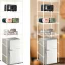 Huwena 4 Tier Over Mini Fridge Stand Metal Storage Shelf for Dorm,Apricot
Adjustable Height Shelves, Hold Microwave and Kitchen Supplies, Space-saving Wire Organizer for College Dorm Rooms Pantry