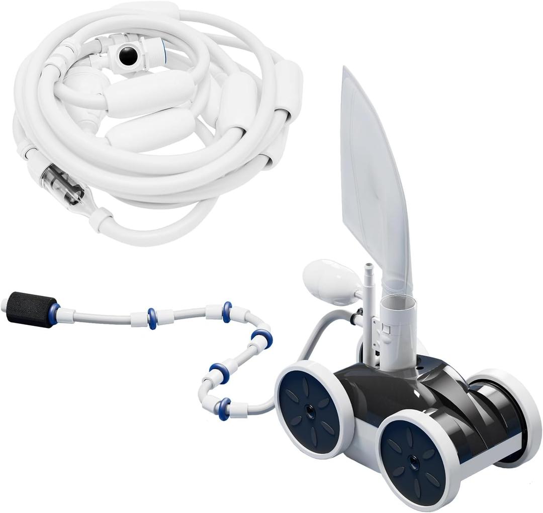 MAKHOON Upgrade Pool Pressure Side Sweeper – Professional Pool Cleaner for Efficient Swimming Pool Cleaning, Stable 4-Wheel Structure Design