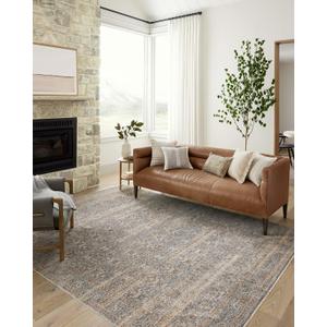 Loloi Angela Rose Blake Collection BLA-02 Ocean/Mocha 2'-0" x 3'-0", .25" Pile Height, Fringe, Accent Rug