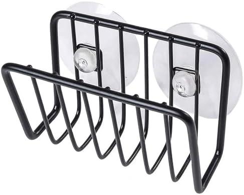 Toplife Sponge Holder for Kitchen Sink, Rust-Proof Suction Cup Sponge Caddy - Black