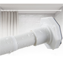 ALLZONE Tension Shower Curtain Rods No Drilling, 29 to 85 Inch, Spring Tension Curtain Rods for Windows, Adjustable Shower Rod for Bathroom, Heavy Duty Tension Rods Fits Various Wall Types, White