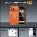 Miracase Magnetic for iPhone 17 Pro Case 6.3" with Screen Protector, [Compatible with MagSafe] Military-Grade Protection, Anti-Fingerprint, Slim Thin Phone Case for 17 Pro Cover, Orange