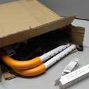 Zelvia Bed Rails for Elderly Adults Safety with Motion Light & Storage Pouch - Retractable & Foldable Bed Handrails Assist Bedrails for Seniors, Surgery Patients & Handicap-White&Orange