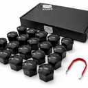 for Jeep Wrangler and Gladitor (Including 4XE) Lug Nut Covers - 20 Glossy Black Wheel Nut Caps