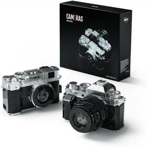 Nifeliz Cameras Building Set for Adults, 2 Collectible Camera Models to Build and Display, Creative Gift for Photographers (816PCS, NF10277A)