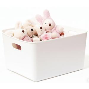 Ytteve 6 Pack White Stackable Plastic Storage Bins with Lids & Handles, Durable - 4 Large (14.4"x10.2"x6.3") & 2 Medium (11.8"x8"x4.7"), Multi-size for Closet, Shelves, Drawers, Home & Office
