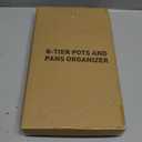 MUDEELA Pots and Pans Organizer Rack under Cabinet 14.55in Height, 8-Tiers Adjustable Pot Rack with 3 DIY Methods, Pot Lid Organizer inside Cabinet for Kitchen Pantry Organization and Storage (LightDuty-15"H-Black)