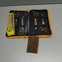 Fenice Peak 7 Professional Dog Grooming Scissors Set Rose Gold 440C Stainless Steel Straight Thinning Curved Chunker Shears 4pcs Set for Pet Grooming Services Dogs and Cats (Combo)