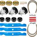 Mower Deck Rebuild Kit Blade Spindle Pulley Belt for Cub Cadet Massey Ferguson MTD Toro Troy-Bilt Rover White Craftsman AYP Husqvarna Sears Poulan Poulan Pro Redmax, 734-04155 618-04126