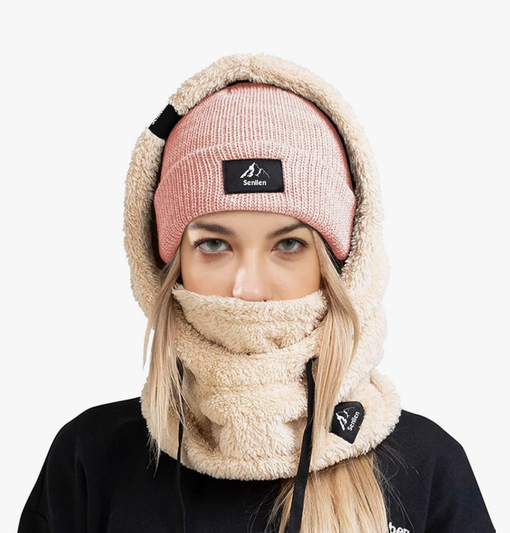 Senllen Balaclava Cold Weather Fleece Windproof Ski Mask Winter Breathable Thermal Face Mask Neck Warmer Scarf Helmet Hood, One Siz
