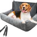 Auto Care Dog Car Seat, Fully Removable and Washable Cover, Easy to Assemble, Memory Foam Filled Comfort Pad, Durable Anti Slip Bottom (Gray)