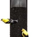 Kingsyard Finch Feeders for Outdoors Hanging, Metal Mesh Tube Bird Feeder for Nyjer/Thistle Seed, 2.5 lbs Large Capacity (Grey)