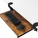 VIVO Small Keyboard Tray, Under Desk Pull Out with Extra Sturdy C Clamp Mount System, 20 (26 with Clamps) x 11 inch Slide-Out Platform Drawer, Rustic Vintage Brown Top, Black Frame, MOUNT-KB05ES-N