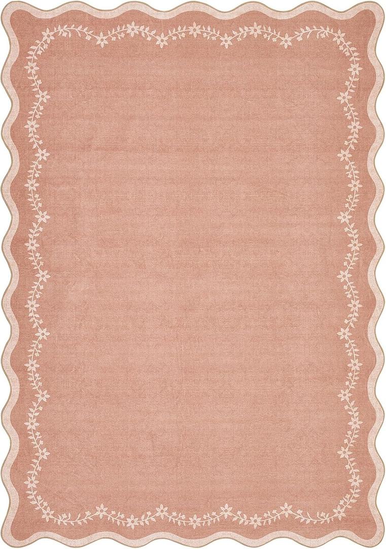 GarveeHome Scalloped Area Rugs 8x10 Soft Large Washable Living Room Rug