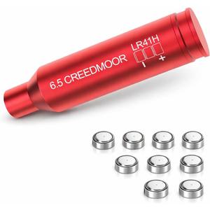 Gotical Red Laser Bore Sighter Compatible with Creedmoor 6.5 Cartridge, Boresighter Anodized Red Battery Included Cartridge Bore Sight