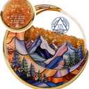 Golden Flow Sand 19 Year Sobriety Coin - Lunar Guardian Recovery AA Coins - Mountain Addiction Sober AA Chips and Medallions - Celebrate Living Clean Alcoholics Anonymous Token Gifts for Men Women