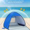 Beach Tent Sun Shelter with UPF 50＋ UV Protection, Lightweight & Easy Setup Beach Shade Canopy, Portable Beach Shade Tent Beach Cabana, Lightweight with Carry Bag (Blue, 3 Person)