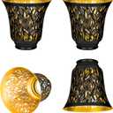 4 Pack Ceiling Fan Light Covers, Metal Pendant Light Shade, Mini Hanging Lamp Shade, Lamp Cover, 4.72" H x 4.75" D, Small Lamp Shades with 1-5/ 8" Fitte for Chandelier Wall Sconces Lamp Shade