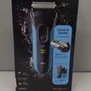Braun Electric Series 3 Razor with Precision Trimmer, Rechargeable, Wet & Dry Foil Shaver for Men, Blue/Black, 4 Piece
