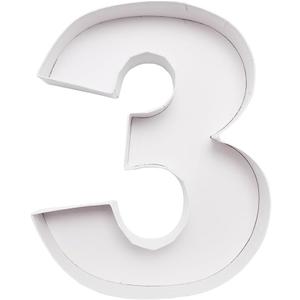 WENPACK 8" Small Fillable Cardboard Letter Shaped Paper Mache Cutouts Candy Tray Food Container(3)