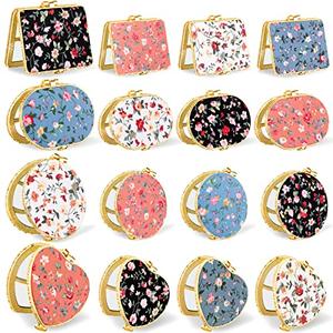Remerry 48 Pieces Compact Mirror for Purse Small Flower Pocket Mirror Portable Floral Retro Folding Tea Party Favors Makeup Travel for Women Mother (Stylish Style)