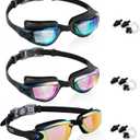 Aegend Swim Goggles - 3 Pack Kid Swimming Goggles for Kids & Youth 3-14 - Comfort Fit & Anti-Fog & Kid-Friendly (Aqua & A-bright Rose & Black Orange)