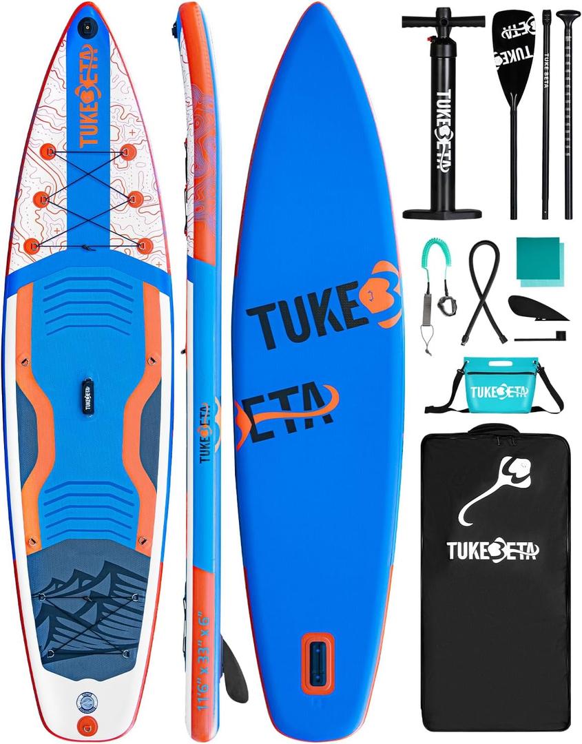 Inflatable Stand Up Paddle Board with SUP Accessories, 11'X33 Blow Up Paddle Boards for Adults and Youth of All Skill Levels, 430lbs Capacity SUP Paddle Board (Blue)