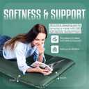 Throntrax Camping Sleeping Pad - Ultralight Camping Mat with Pillow Built-in - 3.1" Thick | Self-Inflating & Suitable for All Seasons - Compact Sleeping Pad for Camping - Green, Full