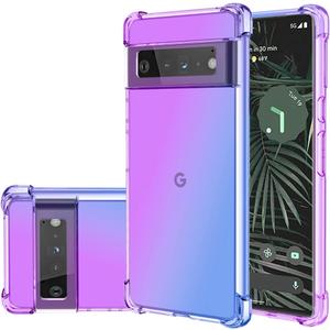 Case for Pixel 6 Pro, XL - Cute Girls Gradient Slim Anti Scratch Soft TPU Phone Cover, Shockproof Protective Case for Google Pixel 6 Pro (Purple/Blue)