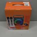 Karaoke Machine, Portable Bluetooth Speaker with 2 Wireless Microphones for Adults & Kids with Lights, Karaoke Microphone with PA System Supports USB/TF/REC/FM/AUX for Home Party Home System Packages (Black)