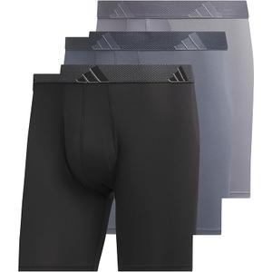 adidas Men's Microfiber Boxer Briefs Underwear Multipack – Athletic, Moisture Wicking, Stretch Fit & Tagless M