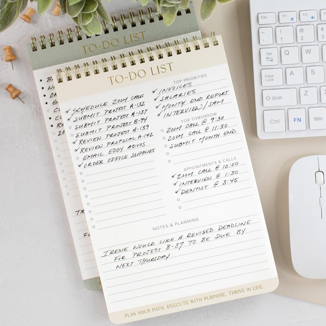 ZICOTO Beautiful To Do List Note Pads Set Of 2 for Easy Daily Planning - The Perfect Work Notepads, Notebooks and Office Desk Supplies For Women - Perfect to Effectively Organize Your Tasks