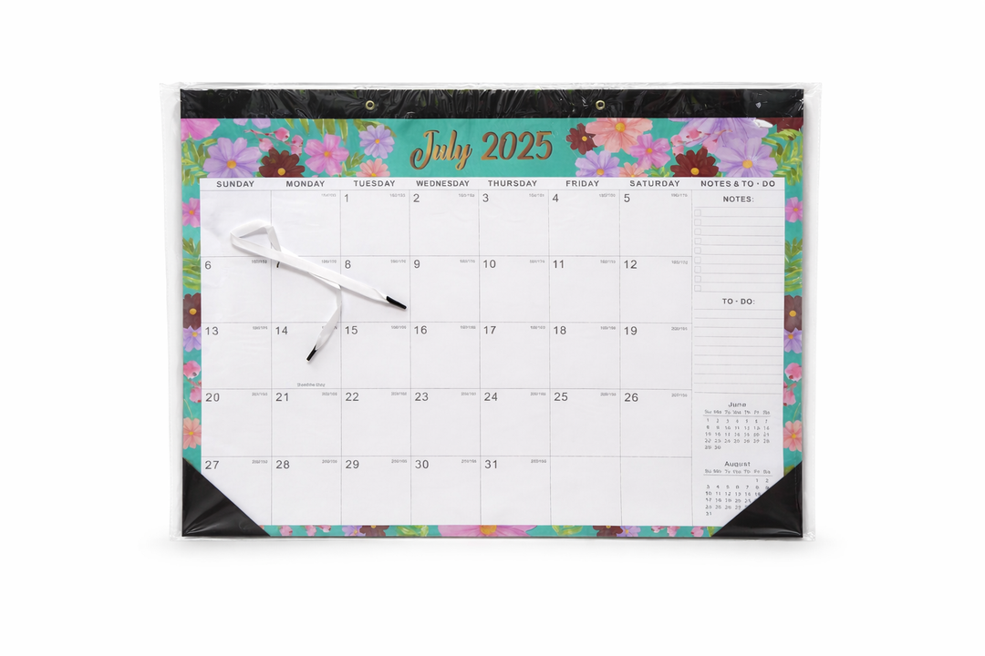 Comix 2025-2026 Floral Desk Calendar - 18 Month Desk Calendar (July 2025–Dec 2026) | 17"x12" Thick Paper with Classic Design for Office & Home Pack of 4