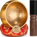 Tibetan Singing Bowls Set Authentic - Handmade in Nepal Sound Bowl for Yoga, Chakra, Meditation, Stress Relief Tool, Meditation Accessories and Unique Gifts for Women, Men