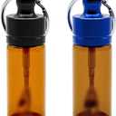 Keychain Box Container Case, Mini Glass Container Case with Spoons, Waterproof Pocket Boxes (Black*1/ Blue*1)