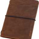 Pocket Travelers Notebook, Refillable Leather Travel Journal for Men & Women, Notebook Cover for Field Notes, Moleskine Small 3.5 x 5.5 Inches, Brown