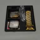 Lerobo Compatible with Apple Watch 38mm 40mm 41mm 42mm 44mm 45mm 46m 49mm, Solid Stainless Steel Metal Band with 2 Pack Protective Cases for iWtach Series 11 10 9 8 7 6 5 4 3 SE Ultra 3 2 1 Men Women (Gold)