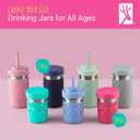 Elk and Friends 14oz Stainless Steel Kids + Toddler Drinking Cups | The Original Mason Jar with Sleeves + Lids | Silicone Straws | Smoothies | Storage Jar | Spill Resistant | Dishwasher Safe | 4 Pack