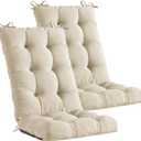 Codi Rocking Chair Cushions Indoor, Water Resistant Glider Rocker Replacement Cushion Set for Patio Porch Garden - Fits Most Standard Rockers, Beige 2PK (18"x18"/18"x22" - Standard 2 Pack)