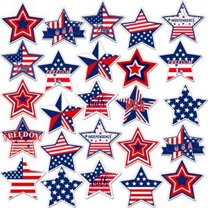 25 Pieces Patriotic Star Refrigerator Magnets Set 4th of July Garage Magnets Independence Day Stars Stripes Magnet Decals for Independence Day Mailbox Car Kitchen Metal Door Cabinets