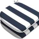 LVTXIII Set of 2 Outdoor Chair Cushions for Patio Furniture, Water Repellent Patio Chair Cushions 17"x16" with Ties, U-Shaped Dining Chair Pads for Garden Kitchen Use, Cabana Navy