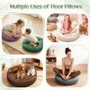 2 x 1 MIDDLE ONE Floor Pillow Set of 2, Memory Foam Meditation Cushion, Floor Cushions for Adults Sitting, Large Round Seat Cushions for Yoga, Living Room, 20x20 Inch (Round | Grey)