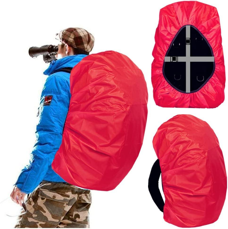 Joy Walker Waterproof Backpack Rain Cover, 10000mm Ultra-Waterproof, Upgraded Ultra-Strong Multilayers, Antislip Buckle Strap (XL (for 50-70L backpack), Red)