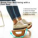 StrongTek Ergonomic Wood Foot Rest for Enhanced Circulation & Comfort, 350lbs Capacity, Rocker Balance Board for Standing Desks, Non-Slip, No Assembly, 18" Wide - Ideal for Office/Home
